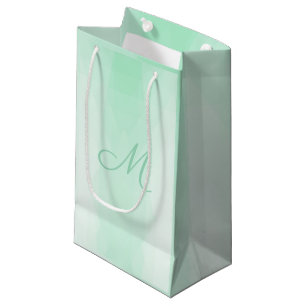 Bolsa De Regalo Pequeña Monogramado Moderno Plantilla Elegante Mint Green
