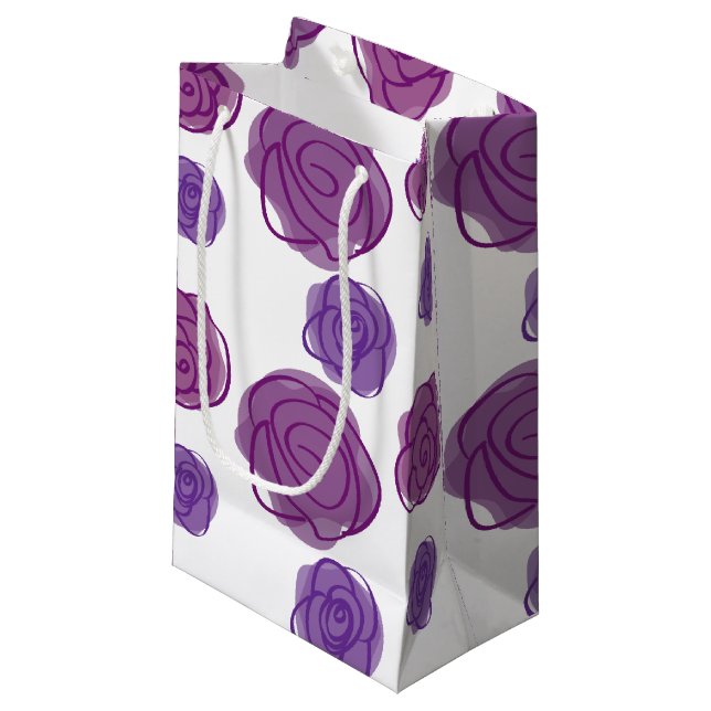 Bolsa De Regalo Pequeña Morado Floral (Angulo Anverso)