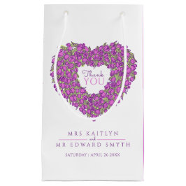 Bolsa De Regalo Pequeña Morado tulipán arte corazón gracias a favor de la