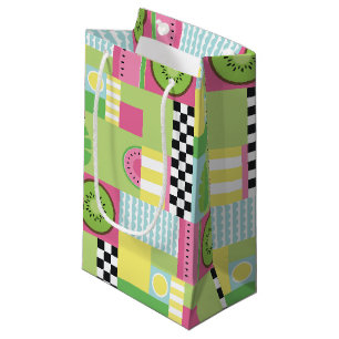 Bolsa De Regalo Pequeña Mosaico amarillo verde rosa de la fruta de verano
