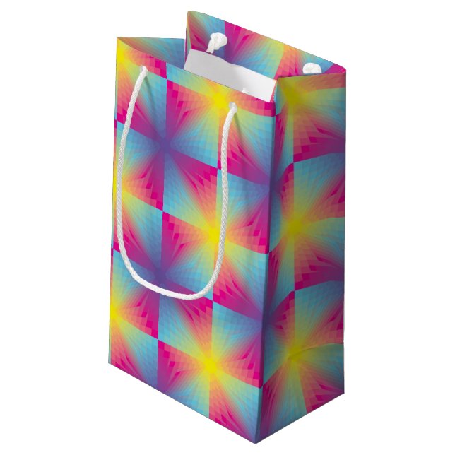 Bolsa De Regalo Pequeña Mosaico cuadrado abstracto del vector (Angulo reverso)