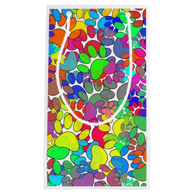 Bolsa De Regalo Pequeña Muchas Pintas De Pasta De Perro Por Todas Partes (Anverso)