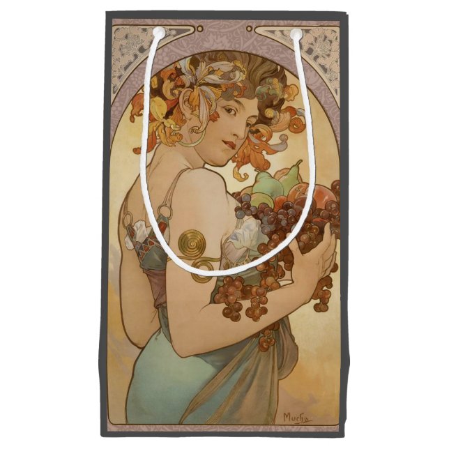 Bolsa De Regalo Pequeña Mujer Art Nouveau Mucha Hermosa (Anverso)