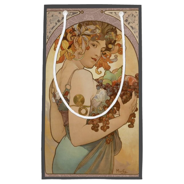 Bolsa De Regalo Pequeña Mujer Art Nouveau Mucha Hermosa (Anverso)