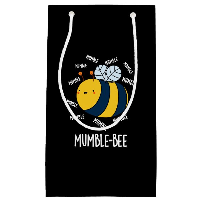 Bolsa De Regalo Pequeña Mumble Bee Funny Insect Pun Dark BG (Anverso)