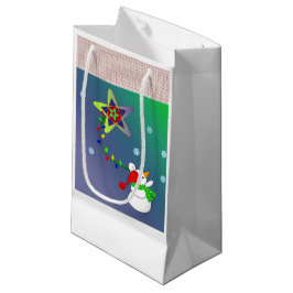 Bolsa De Regalo Pequeña Muñeco de Nieve Luz de Estrella