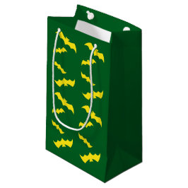 Bolsa De Regalo Pequeña Murciélagos amarillos voladores de Halloween
