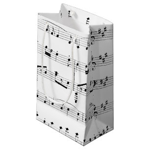 Bolsa De Regalo Pequeña Música de hojas blancas