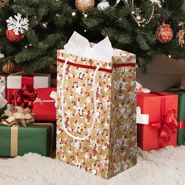 Bolsa De Regalo Pequeña Música roja y nieve en la apariencia de bolsos de  (Subido por el creador)