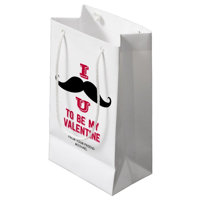 Bolsa De Regalo Pequeña Mustache Kids Classroom Valentine Gift Bag (Angulo Anverso)