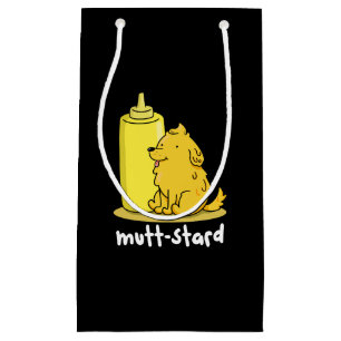 Bolsa De Regalo Pequeña Mutt-stard Funny Doggy Mustard Pun Dark BG
