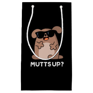 Bolsa De Regalo Pequeña Mutts Up Doggie Pun Dark BG