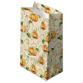 BOLSA DE REGALO PEQUEÑA NARANJA AGRADECIENDO A LAS PUMPKINAS CON HOJAS VER