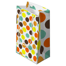 Bolsa De Regalo Pequeña Naranja, amarillo, marrón, puntos azules
