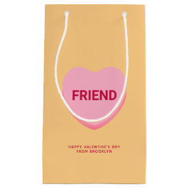 Bolsa De Regalo Pequeña Naranja amigo de conversación rosa corazón de San 