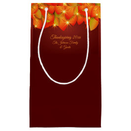 Bolsa De Regalo Pequeña Naranja de Acción de Gracias Coincidir Año de Hoja