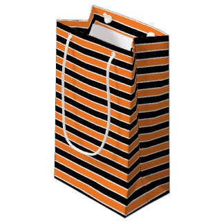 Bolsa De Regalo Pequeña Naranja, rayas blancos y negros