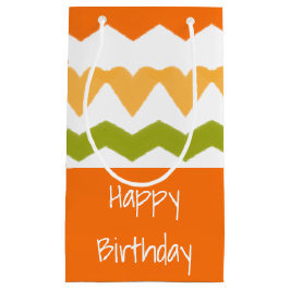 Bolsa De Regalo Pequeña Naranja Verde y Blanco