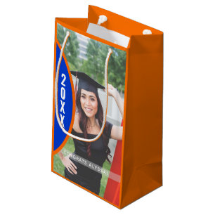 Bolsa De Regalo Pequeña Naranja y Personalizado de fotografía de graduació