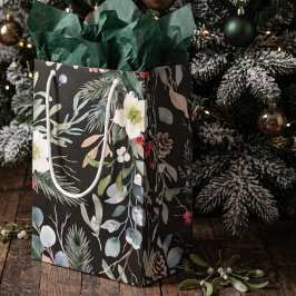 Bolsa De Regalo Pequeña Navidad Botánica Alegre Personalizada