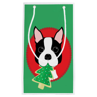 Bolsa De Regalo Pequeña Navidad caprichoso de Boston Terrier