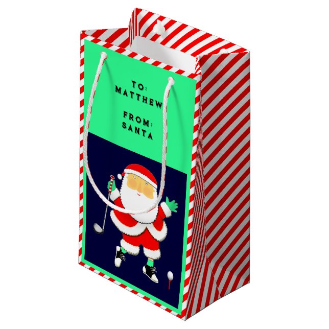 Bolsa De Regalo Pequeña Navidad de Golf (Angulo Anverso)
