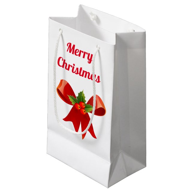 Bolsa De Regalo Pequeña Navidad de los Bow Rojos (Angulo Anverso)