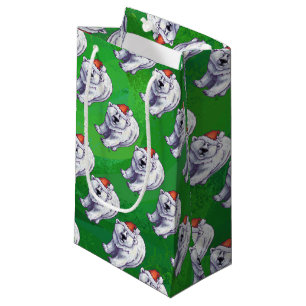 Bolsa De Regalo Pequeña Navidad del oso polar en verde