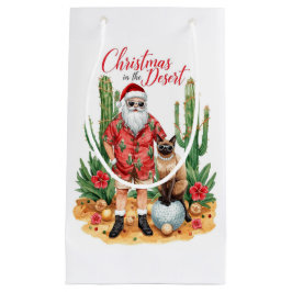 Bolsa De Regalo Pequeña Navidad en el desierto con Santa Claus cactus
