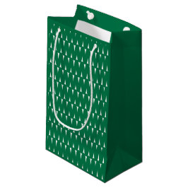 Bolsa De Regalo Pequeña Navidad Líneas Onduladas Verde Brillante Retro Fes