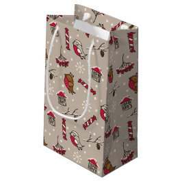 Bolsa De Regalo Pequeña Navidades Aves Woodland 'Hogar Por Vacaciones'