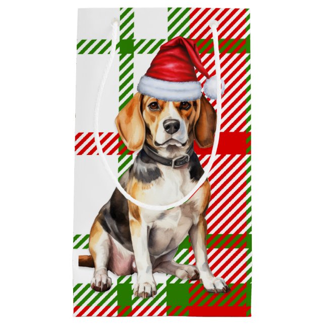 Bolsa De Regalo Pequeña Navidades beagles de vacaciones (Anverso)