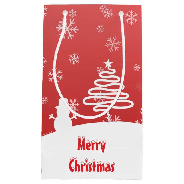 Bolsa De Regalo Pequeña Navidades blancos árbol de invierno maravilla de s (Anverso)