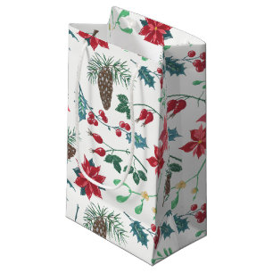 Bolsa De Regalo Pequeña Navidades botánicos tradicionales