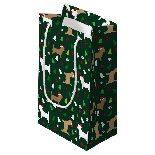 Bolsa De Regalo Pequeña Navidades Cairn Terrier Perros vacaciones Cairns (Angulo Anverso)