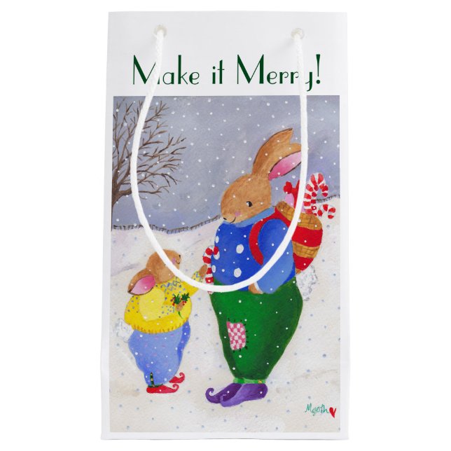 Bolsa De Regalo Pequeña Navidades canasta Bunny Gift Bag (Anverso)