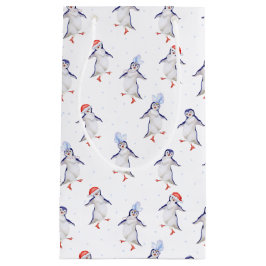 Bolsa De Regalo Pequeña Navidades Cute Dancing Penguins Patrón Pequeño Reg