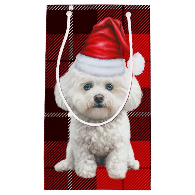 Bolsa De Regalo Pequeña Navidades de algodón de perro tulear festividad de (Anverso)
