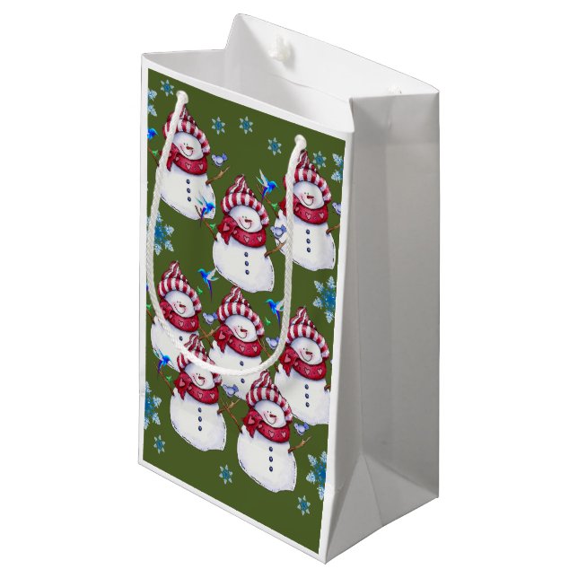 Bolsa De Regalo Pequeña Navidades de bolsitas de regalo Snowman (Angulo Anverso)