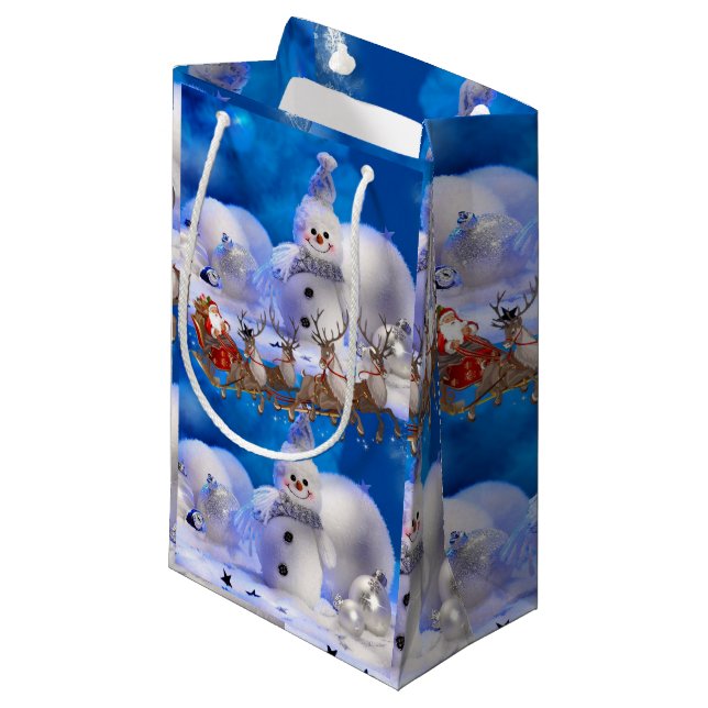 Bolsa De Regalo Pequeña Navidades de bolsitas de regalo Snowman (Angulo Anverso)