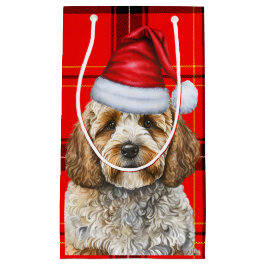 Bolsa De Regalo Pequeña Navidades de Cockapoo Dog Red Holiday
