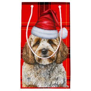 Bolsa De Regalo Pequeña Navidades de Cockapoo Dog Red Holiday