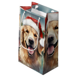 Bolsa De Regalo Pequeña Navidades de Golden Retriever pinchan arte
