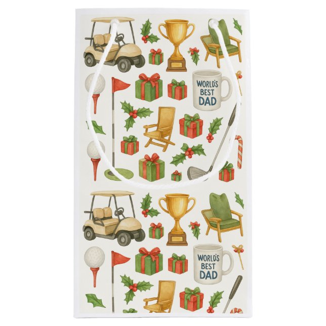 Bolsa De Regalo Pequeña Navidades de golf Regalos temáticos para Dad Golfe (Reverso)