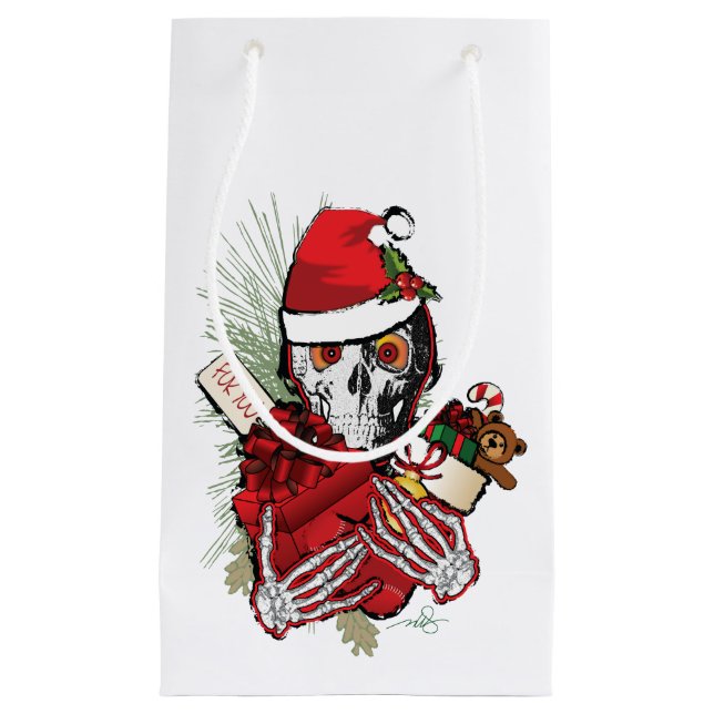 Bolsa De Regalo Pequeña Navidades de Holiday Skull (Anverso)
