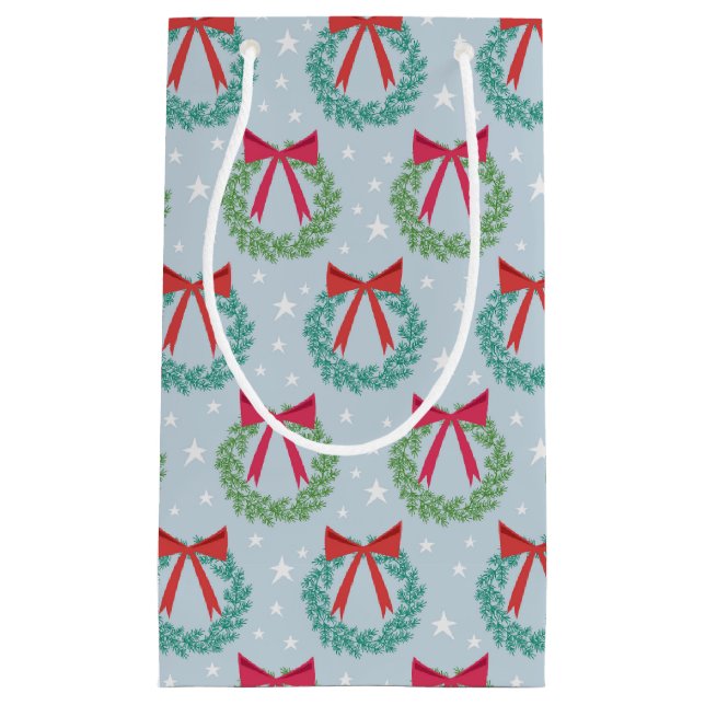 Bolsa De Regalo Pequeña Navidades de invierno con arcos de inspiración ret (Anverso)