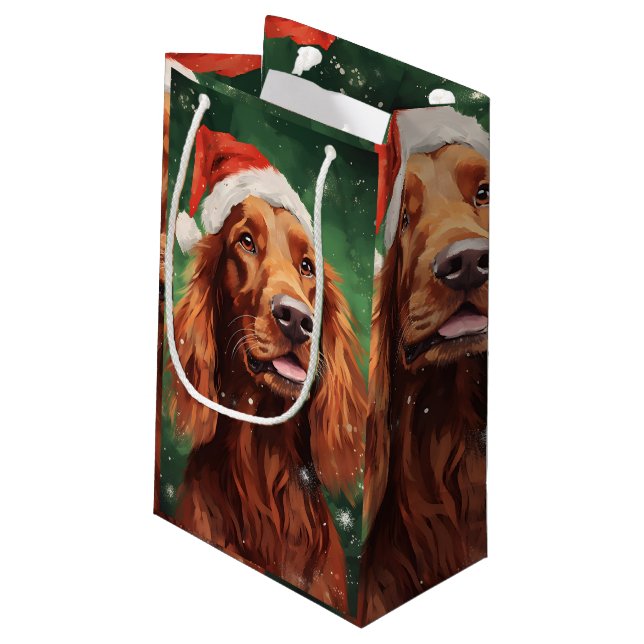 Bolsa De Regalo Pequeña Navidades de Irish Setter pinchan obras de arte (Angulo reverso)