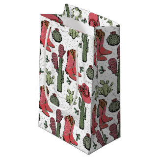 Bolsa De Regalo Pequeña Navidades de la chica del campo rosado y verde