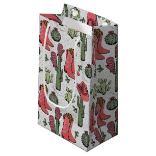 Bolsa De Regalo Pequeña Navidades de la chica del campo rosado y verde