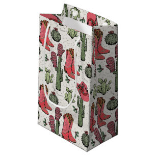 Bolsa De Regalo Pequeña Navidades de la chica del campo rosado y verde
